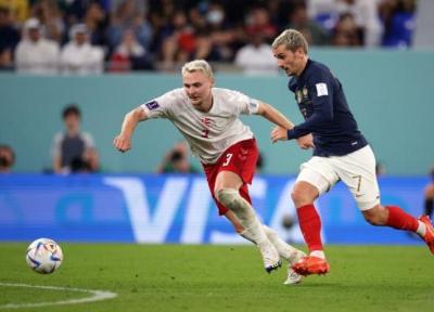 جام جهانی ، پیروزی فرانسه برابر دانمارک ، خروس ها اولین تیم صعود کننده به دور حذفی